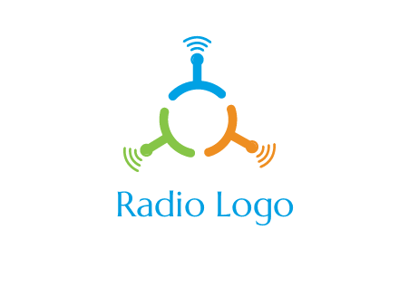 telecommunication logo with antennas