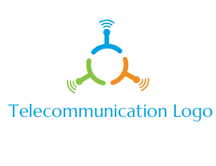 telecommunication logo with antennas