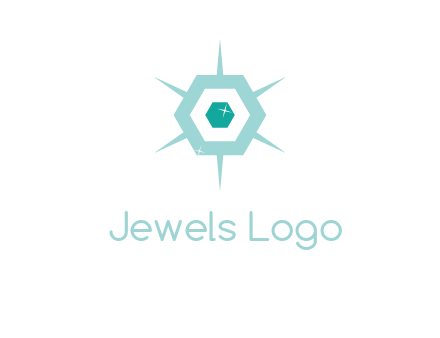 hexagon gemstones jewelry logo