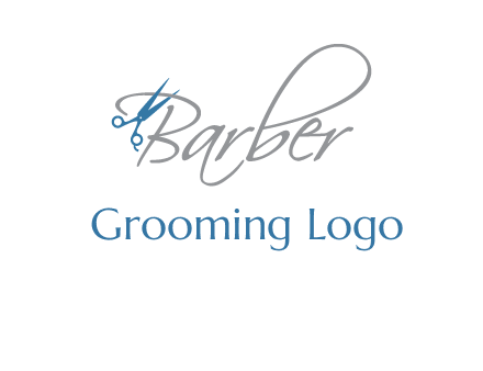 barber logo with scissors