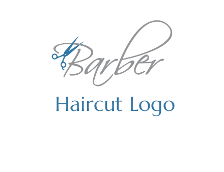 barber logo with scissors