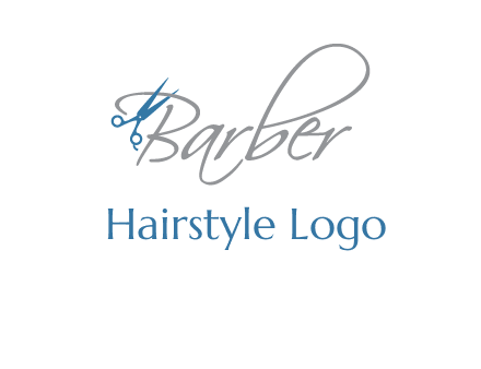 barber logo with scissors