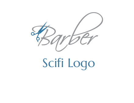 barber logo with scissors