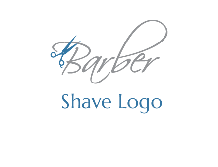 barber logo with scissors