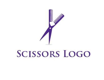 comb and scissors barber logo