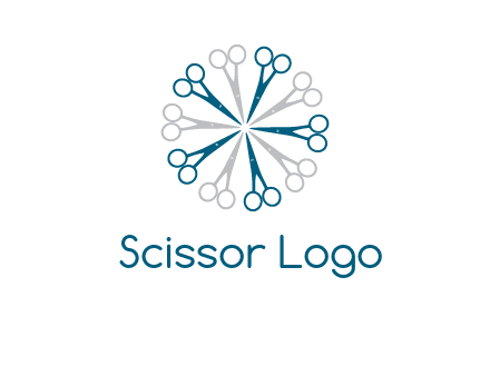 scissors in a circle barber logo