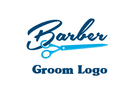 scissor entwined with barber logo