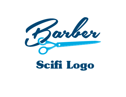 scissor entwined with barber logo