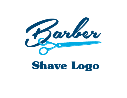 scissor entwined with barber logo