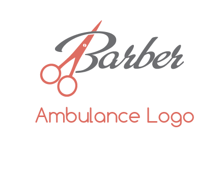 scissors in barber logo