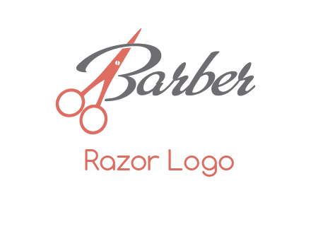 scissors in barber logo