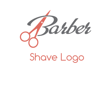 scissors in barber logo