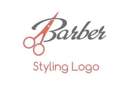 scissors in barber logo