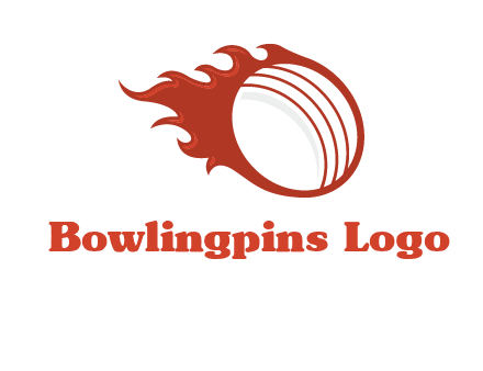 cricket ball fire sports logo