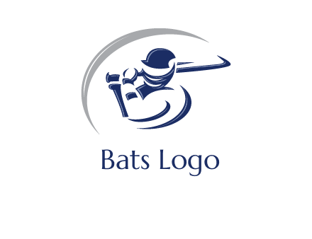 cricket batsman sports logo