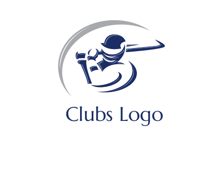 cricket batsman sports logo