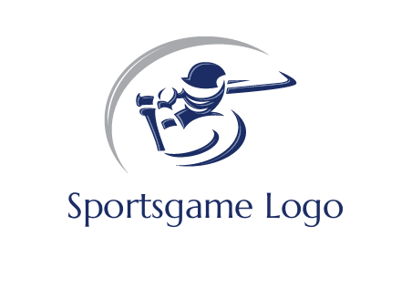 cricket batsman sports logo