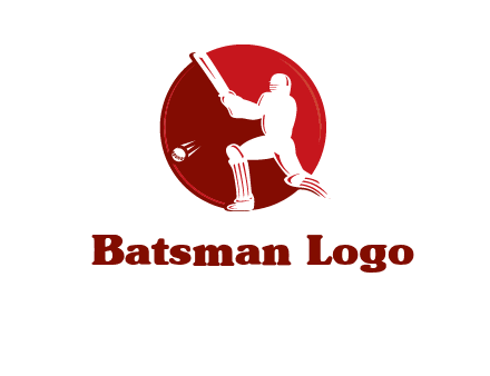 batsman in circle sports logo