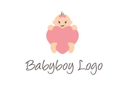 baby with heart childcare logo