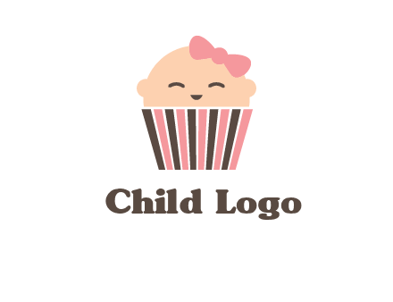 baby in basket child care logo