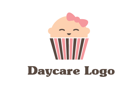 baby in basket child care logo