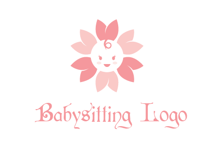 flower with a child face logo