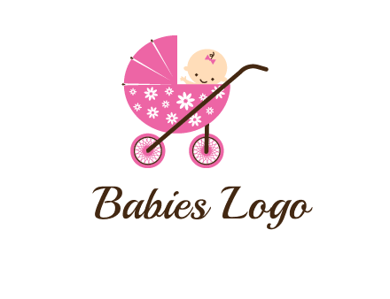 baby in stroller childcare logo