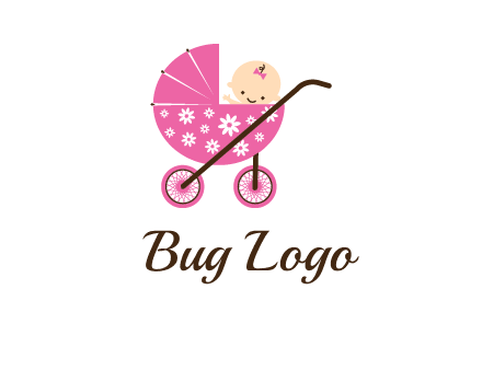 baby in stroller childcare logo