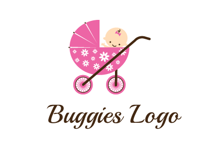 baby in stroller childcare logo