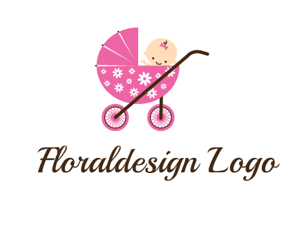 baby in stroller childcare logo