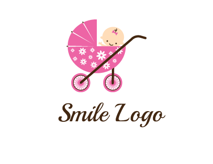 baby in stroller childcare logo