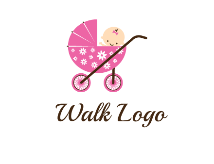 baby in stroller childcare logo