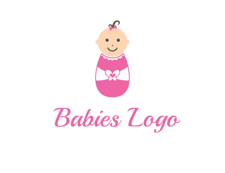 childcare logo with a baby in pink