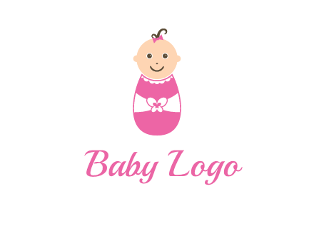 childcare logo with a baby in pink