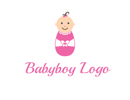 childcare logo with a baby in pink