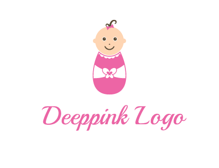 childcare logo with a baby in pink