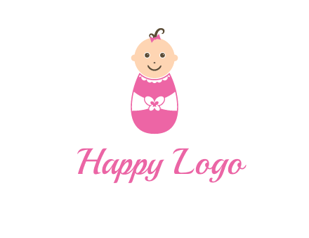 childcare logo with a baby in pink