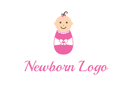 childcare logo with a baby in pink