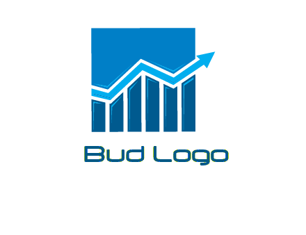 bar graph and arrow logo