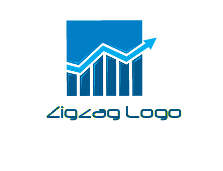 bar graph and arrow logo