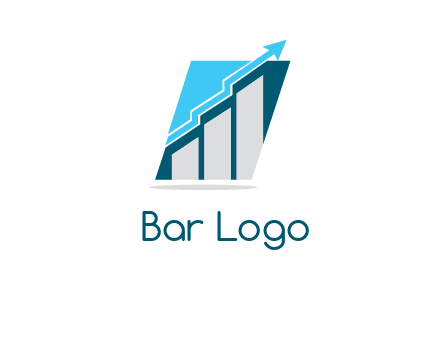 bar graph with arrow logo