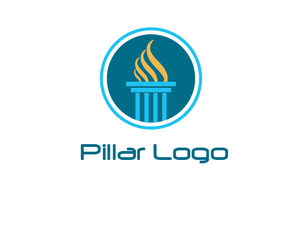 pillar with flames logo