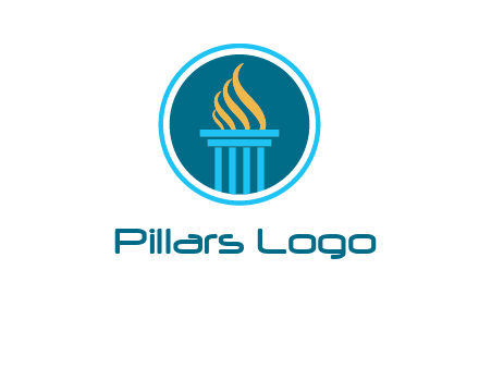 pillar with flames logo