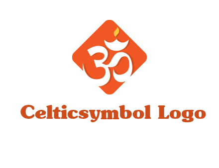 om symbol in square logo