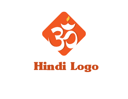 om symbol in square logo